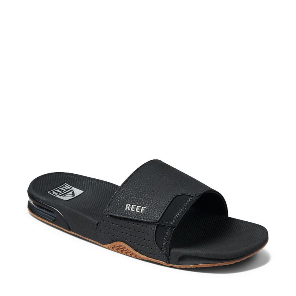 Fanning Slide Open Toe Black/Silver